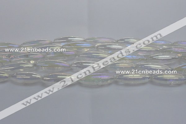 CNC213 15.5 inches 10*30mm rice AB-color white crystal beads