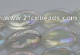 CNC218 15.5 inches 18*25mm oval AB-color white crystal beads