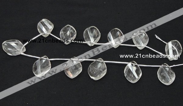 CNC23 20*30mm twisted briolette grade AB natural white crystal beads