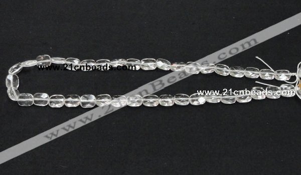 CNC24 8*10mm faceted rectangle grade AB natural white crystal beads