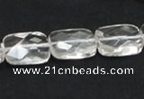 CNC25 13*18mm faceted rectangle grade AB natural white crystal beads