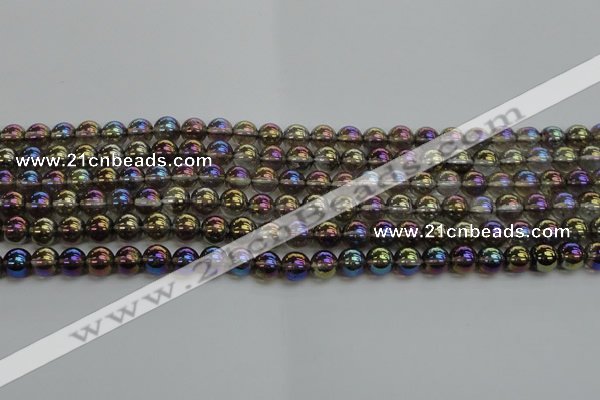 CNC251 15.5 inches 6mm round AB-color white crystal beads