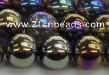 CNC255 15.5 inches 14mm round AB-color white crystal beads