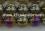 CNC264 15.5 inches 10mm round plated natural white crystal beads
