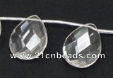 CNC27 18*25mm briolette grade AB natural white crystal beads