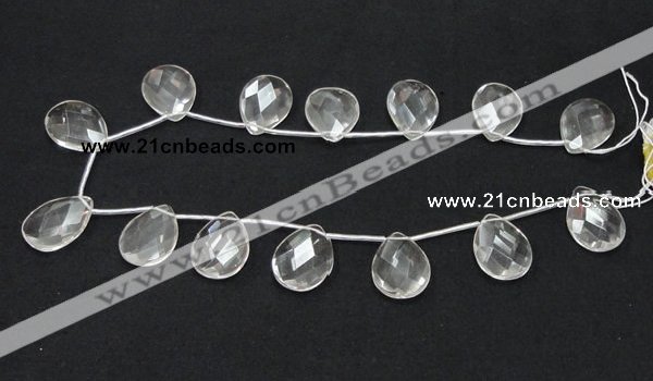 CNC27 18*25mm briolette grade AB natural white crystal beads