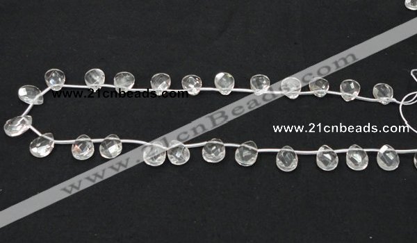 CNC28 10*14mm briolette grade AB natural white crystal beads