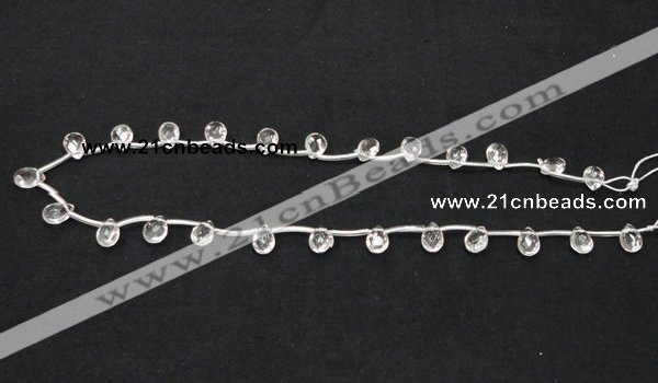 CNC29 6*9mm briolette grade AB natural white crystal beads wholesale