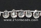 CNC30 8*12mm briolette grade AB natural white crystal beads wholesale