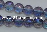 CNC311 15.5 inches 6mm faceted round AB-color white crystal beads