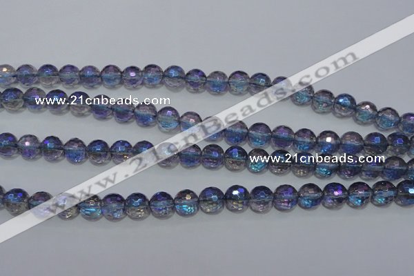 CNC311 15.5 inches 6mm faceted round AB-color white crystal beads