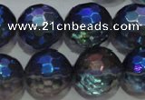 CNC315 15.5 inches 14mm faceted round AB-color white crystal beads