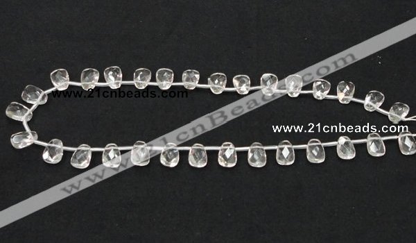 CNC34 8*12mm faceted trapezoid grade AB natural white crystal beads