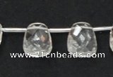 CNC35 13*18mm faceted trapezoid grade AB natural white crystal beads