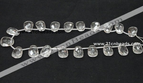 CNC35 13*18mm faceted trapezoid grade AB natural white crystal beads