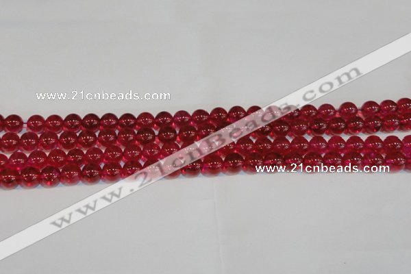 CNC411 15.5 inches 6mm round dyed natural white crystal beads