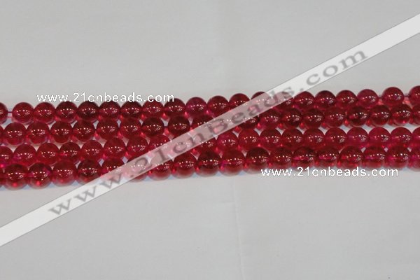 CNC412 15.5 inches 8mm round dyed natural white crystal beads