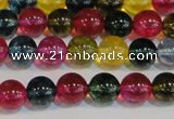 CNC452 15.5 inches 8mm round dyed natural white crystal beads