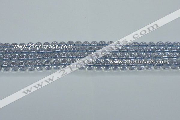 CNC509 15.5 inches 6mm round dyed natural white crystal beads