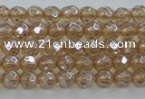 CNC516 15.5 inches 4mm faceted round dyed natural white crystal beads