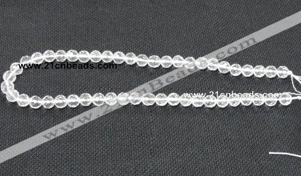 CNC52 15.5 inches 8mm faceted round grade A natural white crystal beads