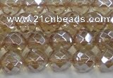 CNC520 15.5 inches 12mm faceted round dyed natural white crystal beads