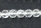 CNC53 15.5 inches 10mm faceted round grade A natural white crystal beads