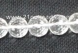 CNC55 15.5 inches 14mm faceted round grade A natural white crystal beads