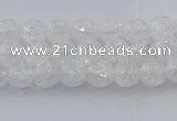 CNC550 15.5 inches 4mm round natural crackle white crystal beads