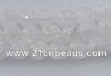 CNC551 15.5 inches 6mm round natural crackle white crystal beads