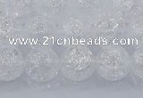 CNC552 15.5 inches 8mm round natural crackle white crystal beads