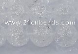 CNC554 15.5 inches 12mm round natural crackle white crystal beads