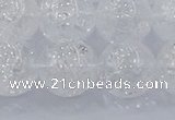 CNC556 15.5 inches 16mm round natural crackle white crystal beads