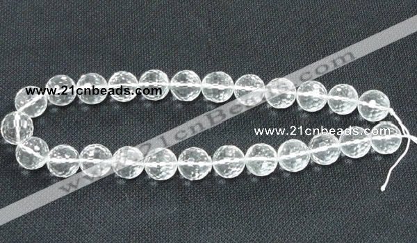 CNC56 15.5 inches 16mm faceted round grade A natural white crystal beads