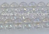 CNC570 15.5 inches 6mm round plated natural white crystal beads