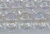 CNC574 15.5 inches 14mm round plated natural white crystal beads