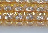 CNC577 15.5 inches 8mm round plated natural white crystal beads