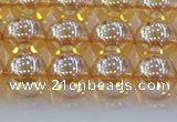 CNC578 15.5 inches 10mm round plated natural white crystal beads