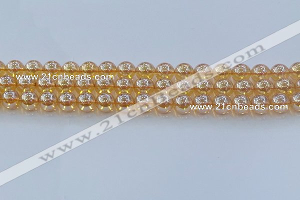 CNC578 15.5 inches 10mm round plated natural white crystal beads