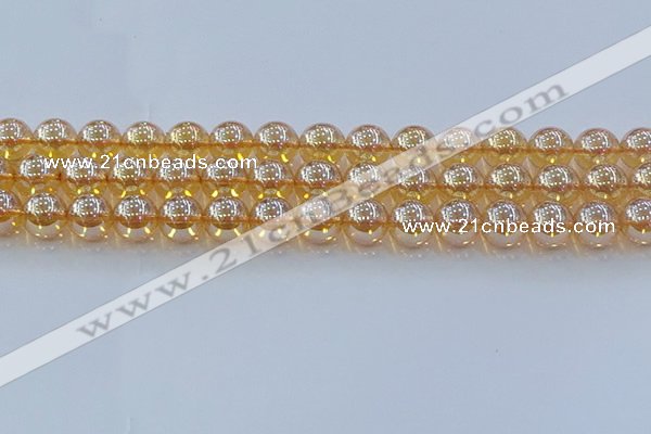 CNC579 15.5 inches 12mm round plated natural white crystal beads