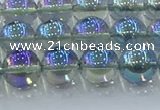 CNC584 15.5 inches 10mm round plated natural white crystal beads