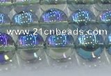 CNC585 15.5 inches 12mm round plated natural white crystal beads