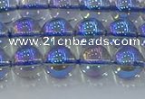 CNC589 15.5 inches 8mm round plated natural white crystal beads