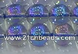 CNC592 15.5 inches 14mm round plated natural white crystal beads