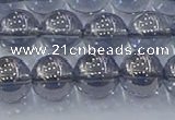 CNC596 15.5 inches 10mm round plated natural white crystal beads