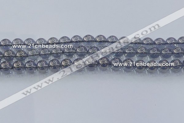 CNC596 15.5 inches 10mm round plated natural white crystal beads