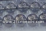 CNC597 15.5 inches 12mm round plated natural white crystal beads