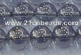 CNC598 15.5 inches 14mm round plated natural white crystal beads