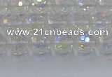 CNC600 15.5 inches 4mm faceted round plated natural white crystal beads