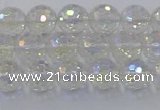 CNC601 15.5 inches 6mm faceted round plated natural white crystal beads